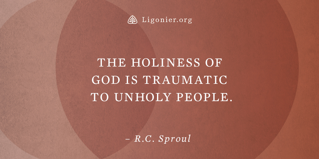 Ligonier's tweet photo. “The holiness of God is traumatic to unholy people.” —@RCSproul 

Learn more: https://t.co/FZPRKJOCSi https://t.co/TEUnQ8SWFn