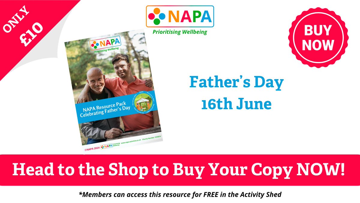 Get ready for Father's Day with our resource. Available for FREE for members in the Activity Shed or for just £10 in our shop. napa-activities.co.uk/product/napa-r…