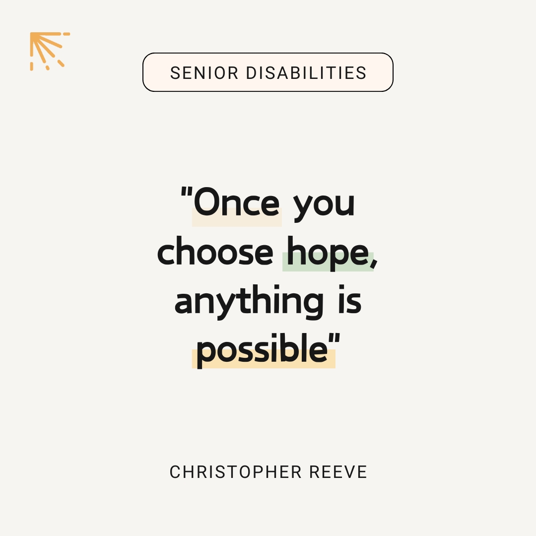 ✨ Believe in the impossible! 🚀 Christopher Reeve reminds us that when hope leads the way, there’s no limit to what we can achieve. Let's keep proving that the only limits are the ones we set for ourselves. 💫 #ChooseHope #SupportOurSeniors #quotesoftheday #SeniorHealthCare
