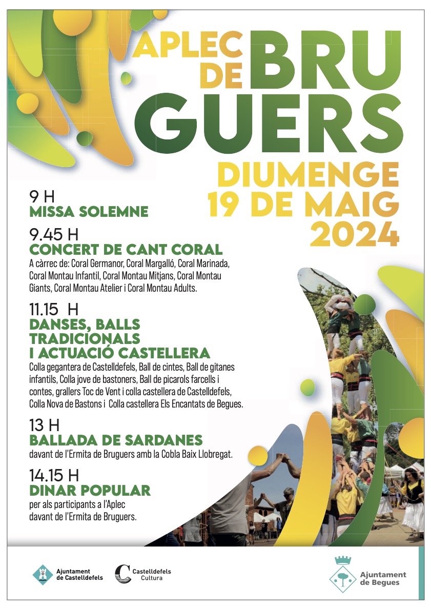 ⛪ Diumenge de la setmana vinent, 19 de maig, tindrà lloc l'Aplec de Bruguers, en el qual participaran diverses entitats de #Begues com la @CoralMontau o la colla castellera @EncantatsBegues. T'hi esperem!