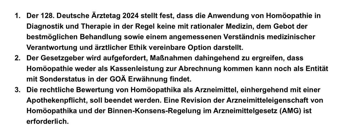 +++ Breaking #Globukalypse News +++ Der 128. Deutsche Ärztetag #DÄT hat soeben festgestellt, dass #Homöopathie mit medizinischer Verantwortung und ärztlicher Ethik nicht vereinbar ist. Der Gesetzgeber wird aufgefordert, endlich zu handeln!