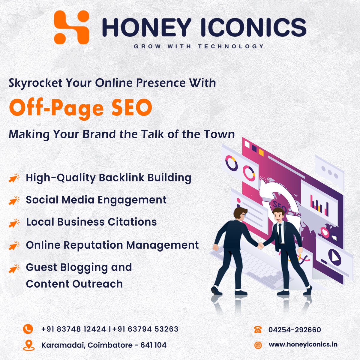 Elevate Your Online Presence with the Best SEO Company in Coimbatore! 🚀
Are you ready to skyrocket your website's rankings and dominate search engine results?
#CoimbatoreSEO #DigitalDominance
#Honeyiconics #WebsiteDesign #BusinessGrowth #DigitalSuccess #DigitalMarketing