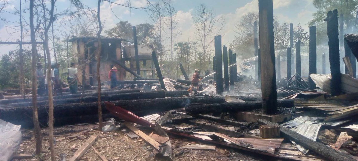 IrrawaddyNews's tweet photo. WARNING: GRAPHIC CONTENT 

Around 20 people were killed and 30 others including a Buddhist monk injured in Magwe’s Saw Township on Thursday when a junta fighter jet bombed a monastery in Akyi Pan Paloon Village, local media said. Photos: Yaw Alin Tann 
#WhatsHappeningInMyanmar https://t.co/wI0d6VWc4o