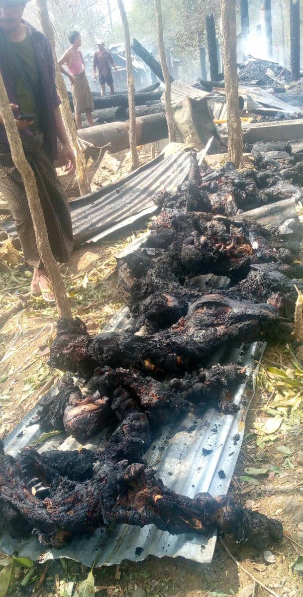 IrrawaddyNews's tweet photo. WARNING: GRAPHIC CONTENT 

Around 20 people were killed and 30 others including a Buddhist monk injured in Magwe’s Saw Township on Thursday when a junta fighter jet bombed a monastery in Akyi Pan Paloon Village, local media said. Photos: Yaw Alin Tann 
#WhatsHappeningInMyanmar https://t.co/wI0d6VWc4o