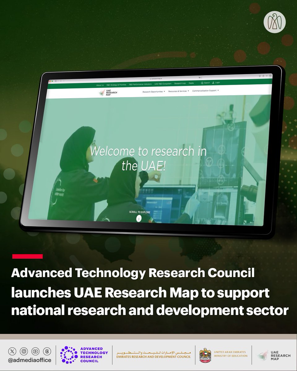 .@atrcuae has launched the UAE Research Map to provide a central platform to enable researchers to obtain information on research and development centres, financing opportunities, support for projects, training, and guidance programmes, supporting the country’s R&D sector.