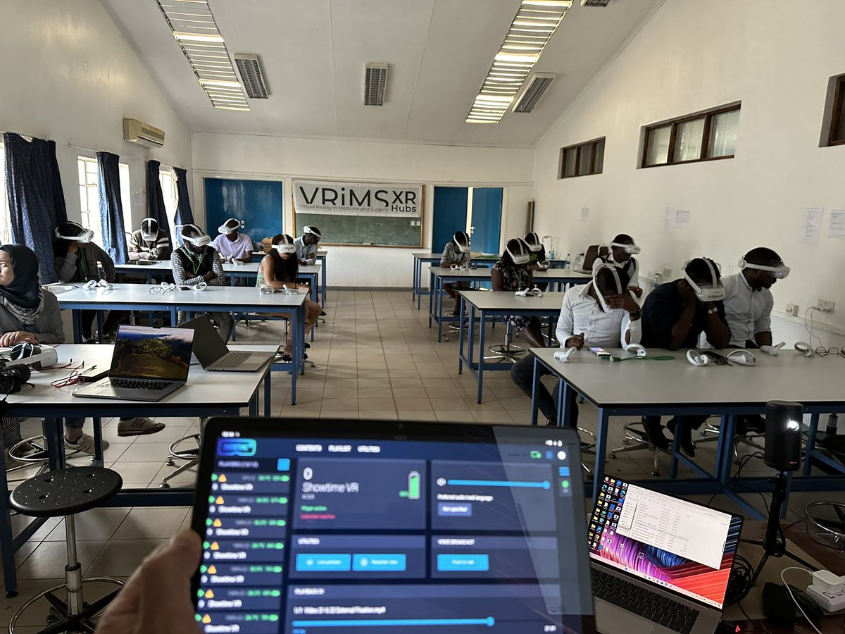 VRiMS in Malawi for a focused training session for medical officers, an important group in the delivery of healthcare and surgery in rural Africa. SynchronisedVR training to show VR cast application, VR debridement and external fixation, VR skin grafting techniques and soft