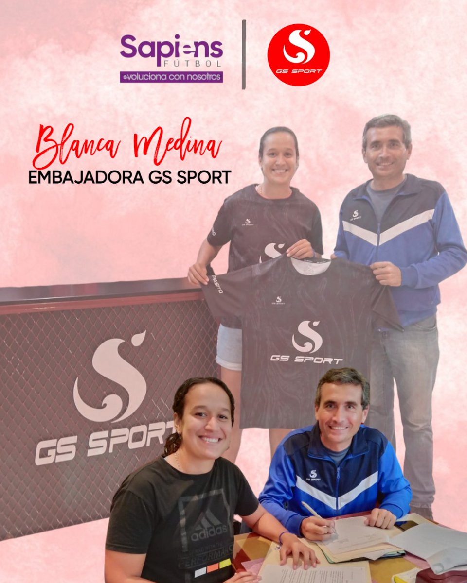 Todo esfuerzo tiene su recompensa! Nuestra representada @Blanca0598 🇨🇴 es la primer Embajadora de la marca deportiva GS Sport de Perú 🇵🇪 por la temporada 2024 ✍️🇵🇪⚽🇨🇴

👚 @GSSportPeru #pasitoapasito
⚽ @Blanca0598 
📈 @sfwomen_co