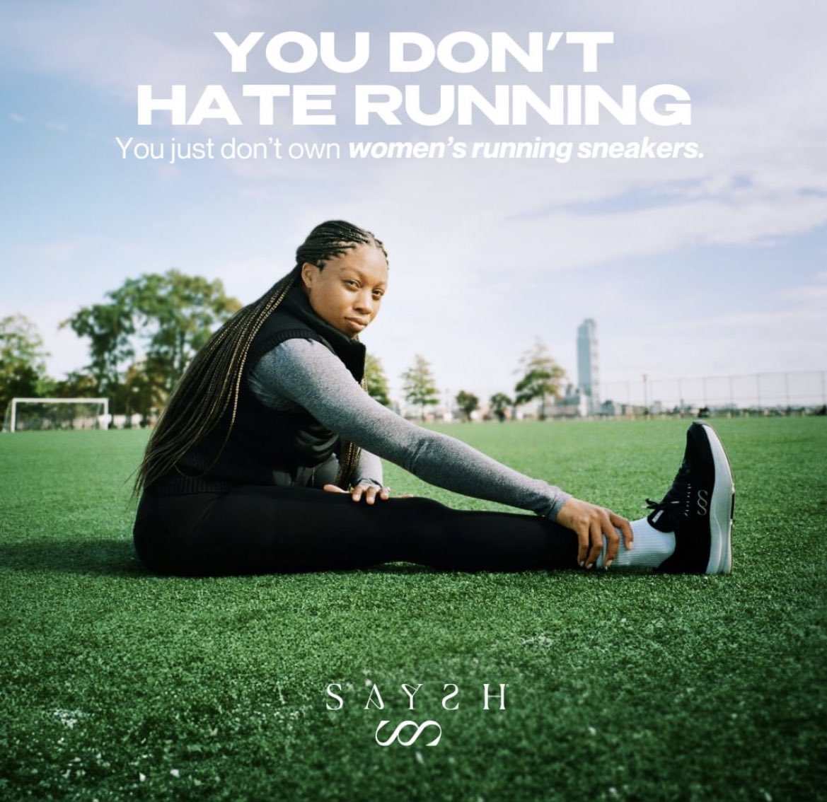 Running sneakers optimized for women.
Designed by Olympic gold medalist, Allyson Felix. Saysh is founded by her.
