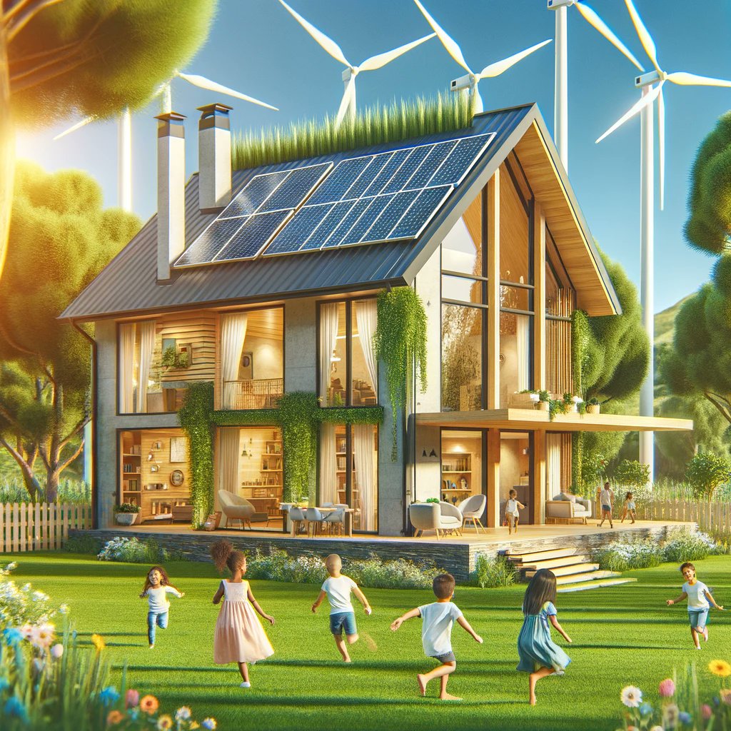 Green living in action! 🌍Home runs on wind and solar power, offering a perfect play space for the kids to grow up in. It's all about sustainability and smiles here! 🌱💚 #RenewableEnergy #Sustainability #GreenEnergy #SolarPower #WindEnergy