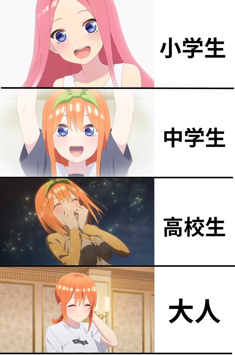 年齢関係なくどの四葉も可愛いですね🤭

＃五等分の花嫁