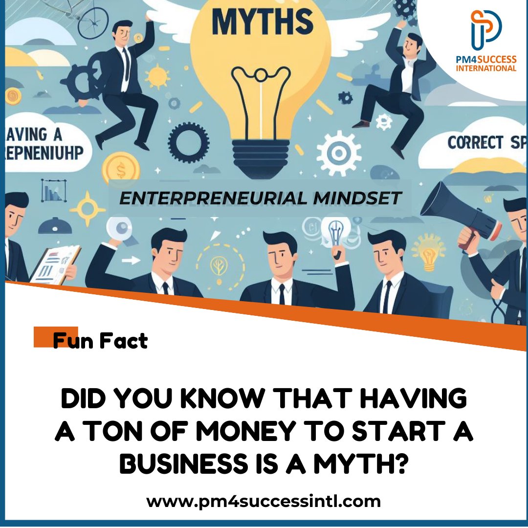 Dispelling the Top Myths Surrounding the Entrepreneurial Mindset

1. Resources #Myth: You need a lot of money to start a successful business.

Reality: Bootstrapping and resourcefulness are hallmarks of many successful startups.