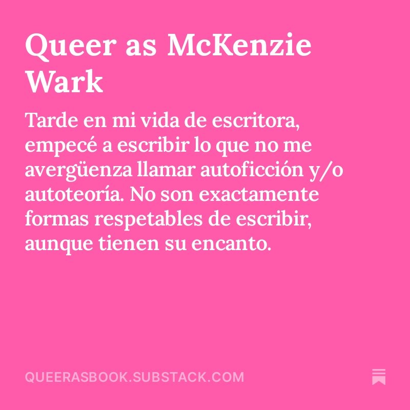 Nueva Newsletter Queer as Book con McKenzie Wark como invitada.🌸 Recomendaciones de series, libros, exposiciones... @cajanegraedit l1nq.com/queerasbook3