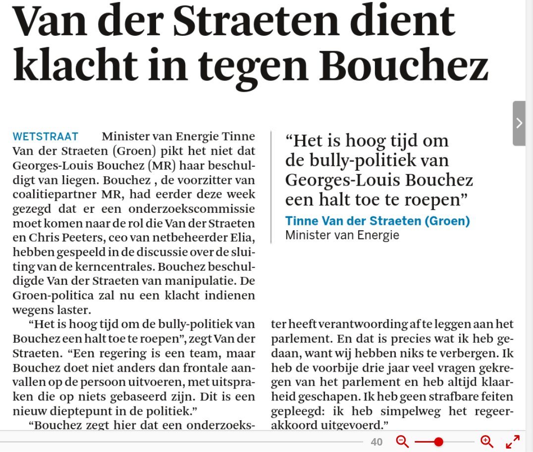 .@TinneVdS verbond de aanvraag bij EC voor gassubsidies (CRM) stiekem aan een volledige kernuitstap, waardoor ze achteraf kon zeggen: 'Oh nee, we moeten nu echt álle kerncentrales sluiten, anders krijgen we geen groen licht van EC!' Krijg ik ook een klacht voor laster, @TinneVdS?