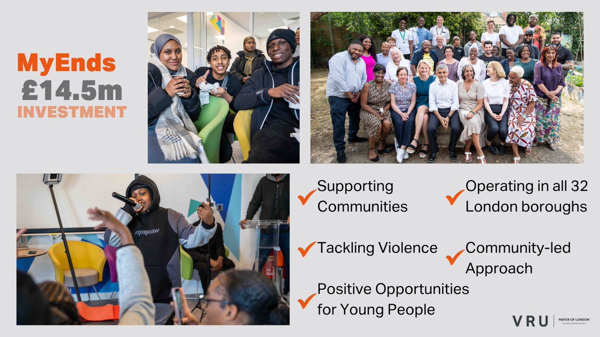 🧡#MyEnds means community. 🤝Funding from @LDN_VRU will enable us to support our local young people so that they're safe and able to be the best they can be, free from violence. 👏As a #MyEnds consortium, we will provide detached youth work, mentoring, creative activities and