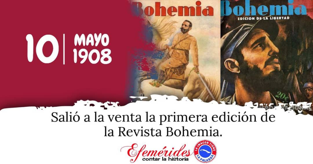 10 de Mayo de 1908/ Salió a la venta la primera edición de la Revista Bohemia. #CDRHabana #CDRCuba #LaHabanaViveEnMí #Cuba