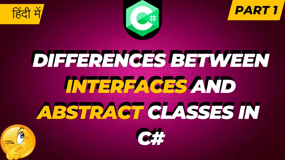 DotNetCornerYT's tweet image. Differences between Interfaces and Abstract classes in C# Part 1
YT: - youtu.be/k3bmCzqAMMQ
!! FOLLOW US TO LEARN CODING !!
!! Follow for more !!!
#SoftwareEngineer #SoftwareDeveloper #Programming #100DayChallenge #dotnet #dotnetcore #csharp