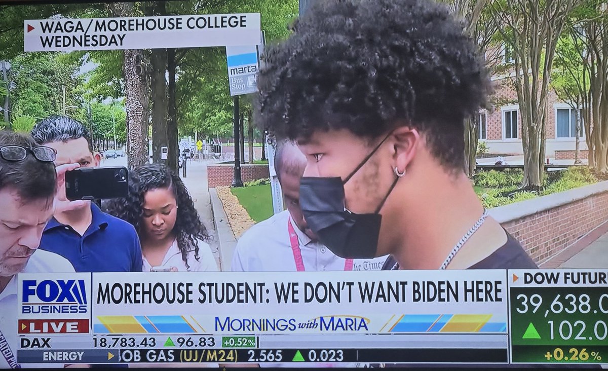 THE SENTIMENT AT MOREHOUSE COLLEGE IS, 'THEY DON'T WANT BIDEN THERE.'