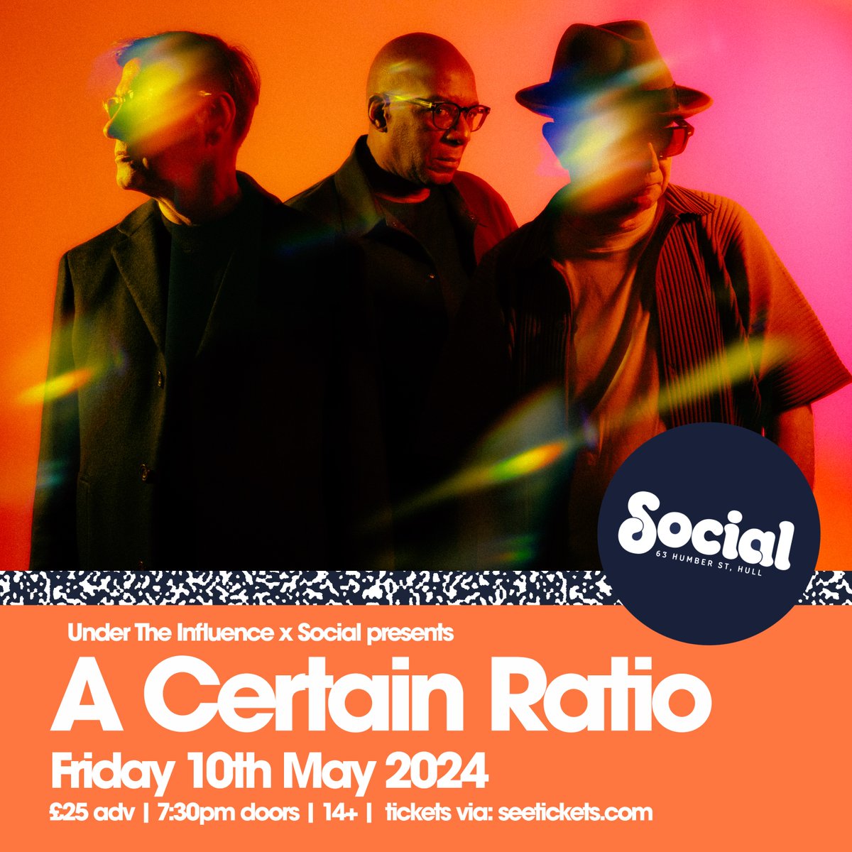 T O N I G H T Manchester punk-funk legends @acrmcr live in #Hull as part of their spring UK tour of new album 'It All Comes Down To This'. Plus very special guest DJ @sjcobby and support from @ellenbethabdi 📅 Friday 10 May 🎟 book tickets: bit.ly/ACertainRatio