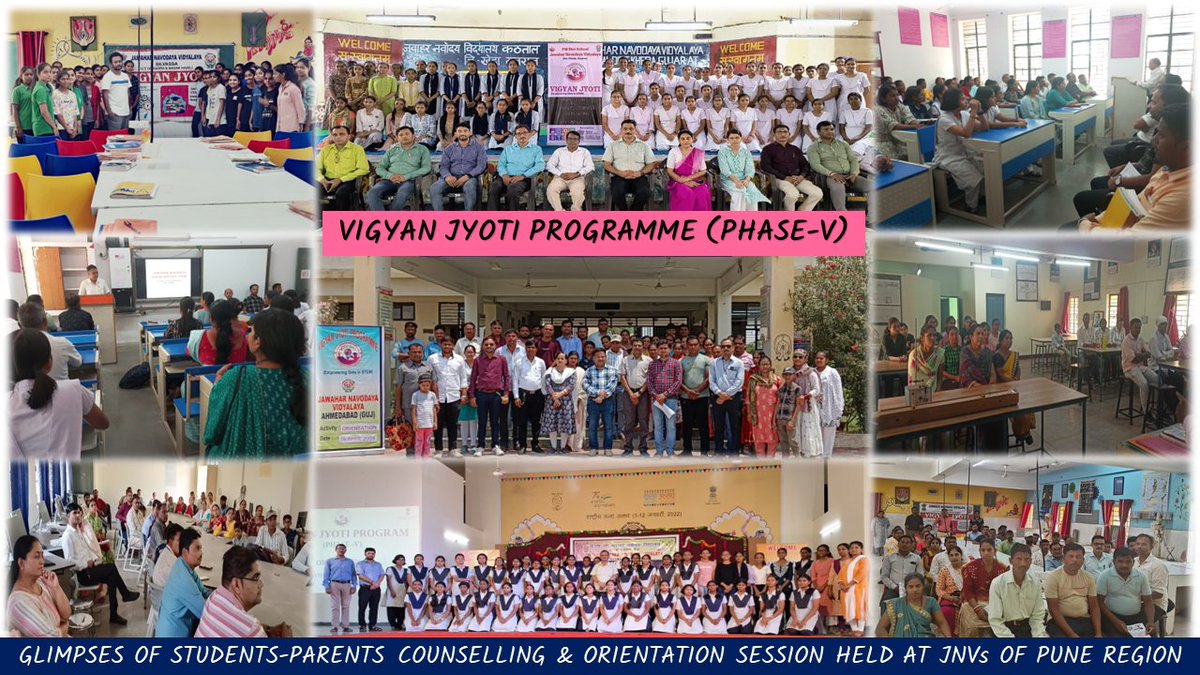 Some exciting moments of recent Students-Parents Counseling and Orientation Session held at the JNVs of Pune Region for #VJ scholars of phase-V under the #VigyanJyoti programme. #EmpoweringGirlsInSTEM #GirlsInScience #womeninSTEM