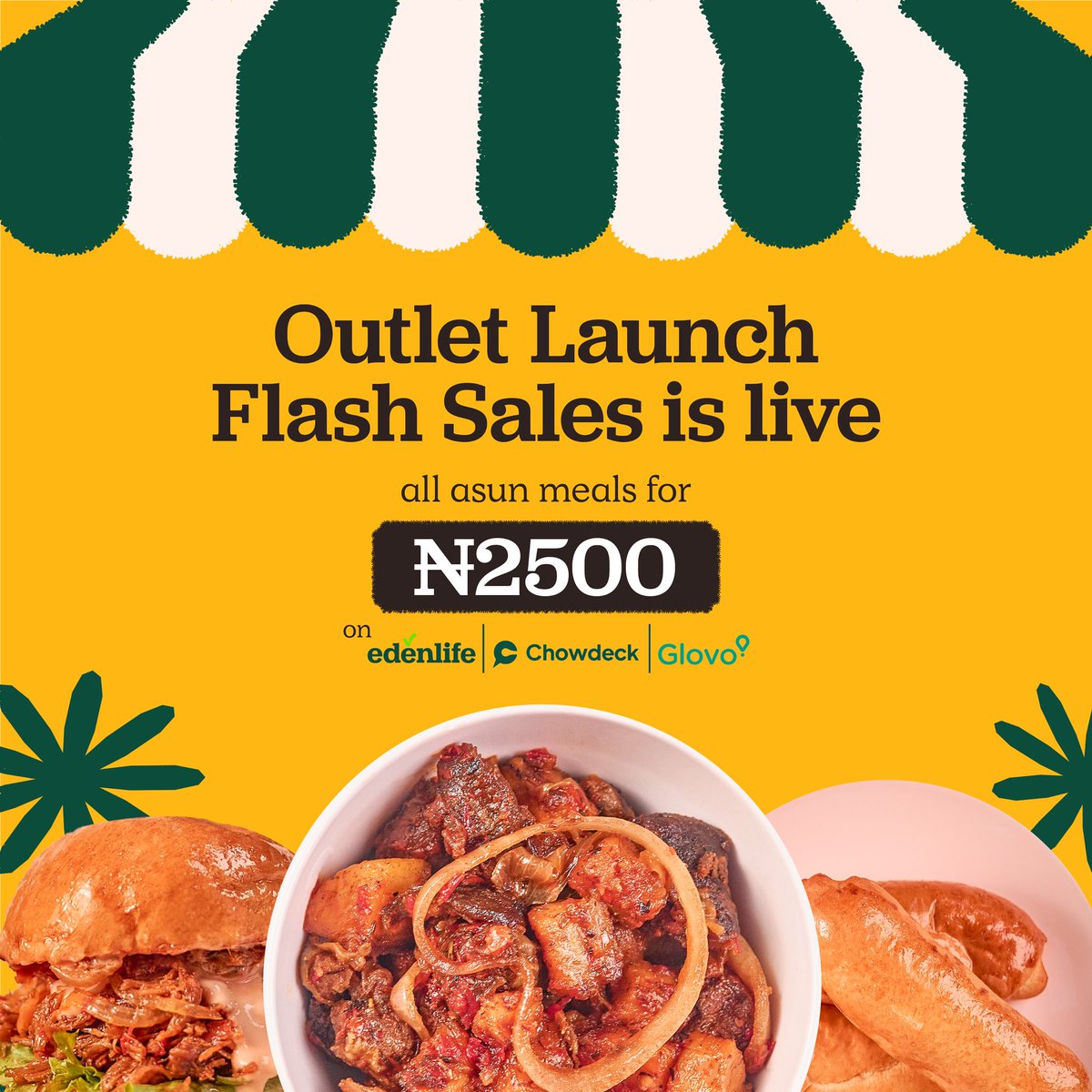 Our GOATed flash sales is now live on all platforms Order ASUN as possible😉 @ouredenlife @chowdeck @glovoapp_ng