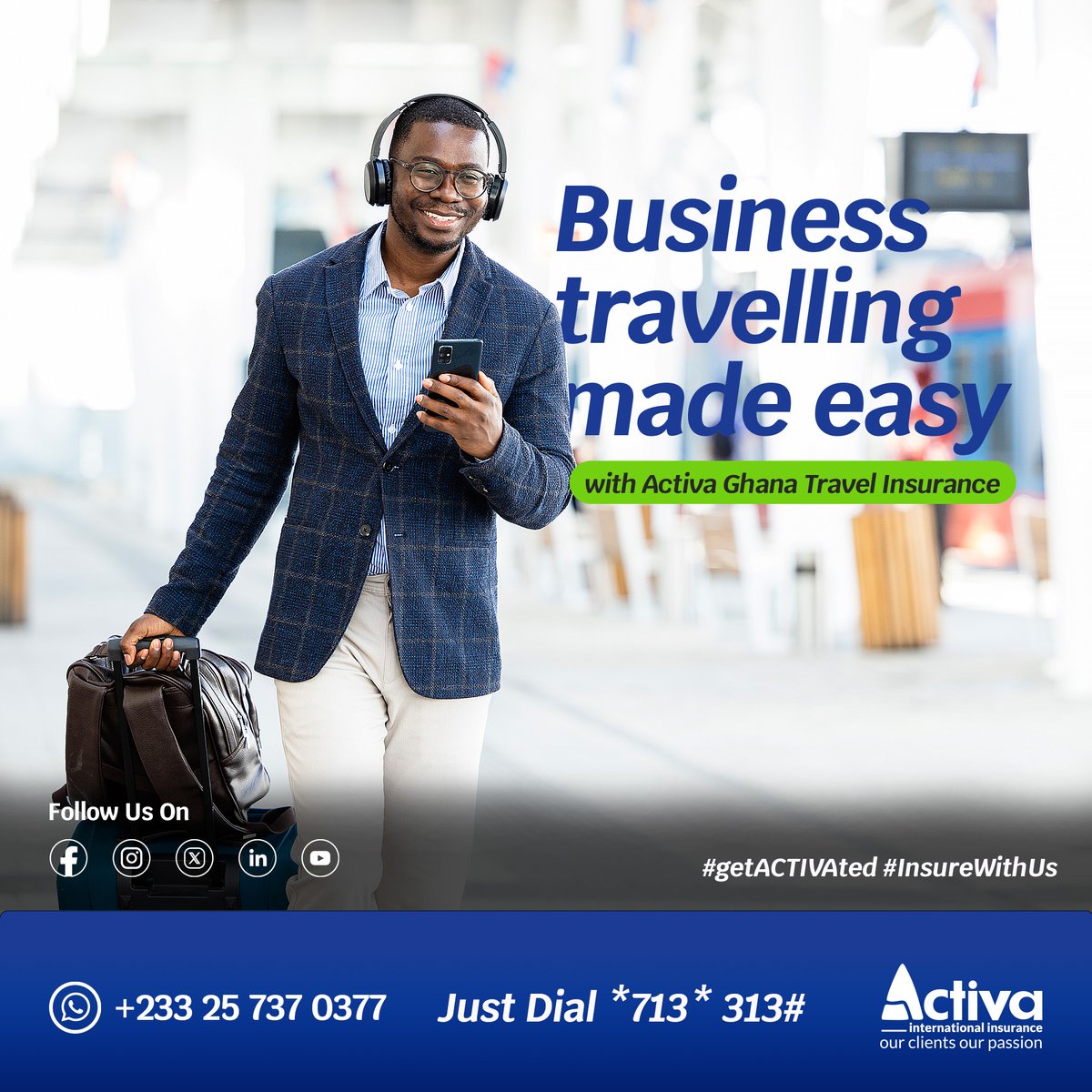 Seal the deal with confidence – Activa Ghana's Travel Insurance has your back on every business trip.

#getACTIVAted #InsureWithUs #Insurance #TravelInsurance #SmartInsurance #InsuranceMadeEasy #Business #ActivaGhana #ActivaInsurance