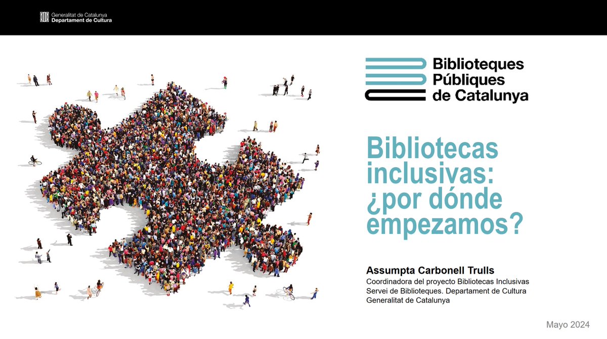 Avui, a l ' #10encuentroLF de @Lectfacil, participem a la conferència “Bibliotecas inclusivas: ¿por dónde empezamos?”

Expliquem els projectes liderats pel Servei de #bibliotequescat: “Biblioteques Inclusives” i “El Calaix de la Diversitat”