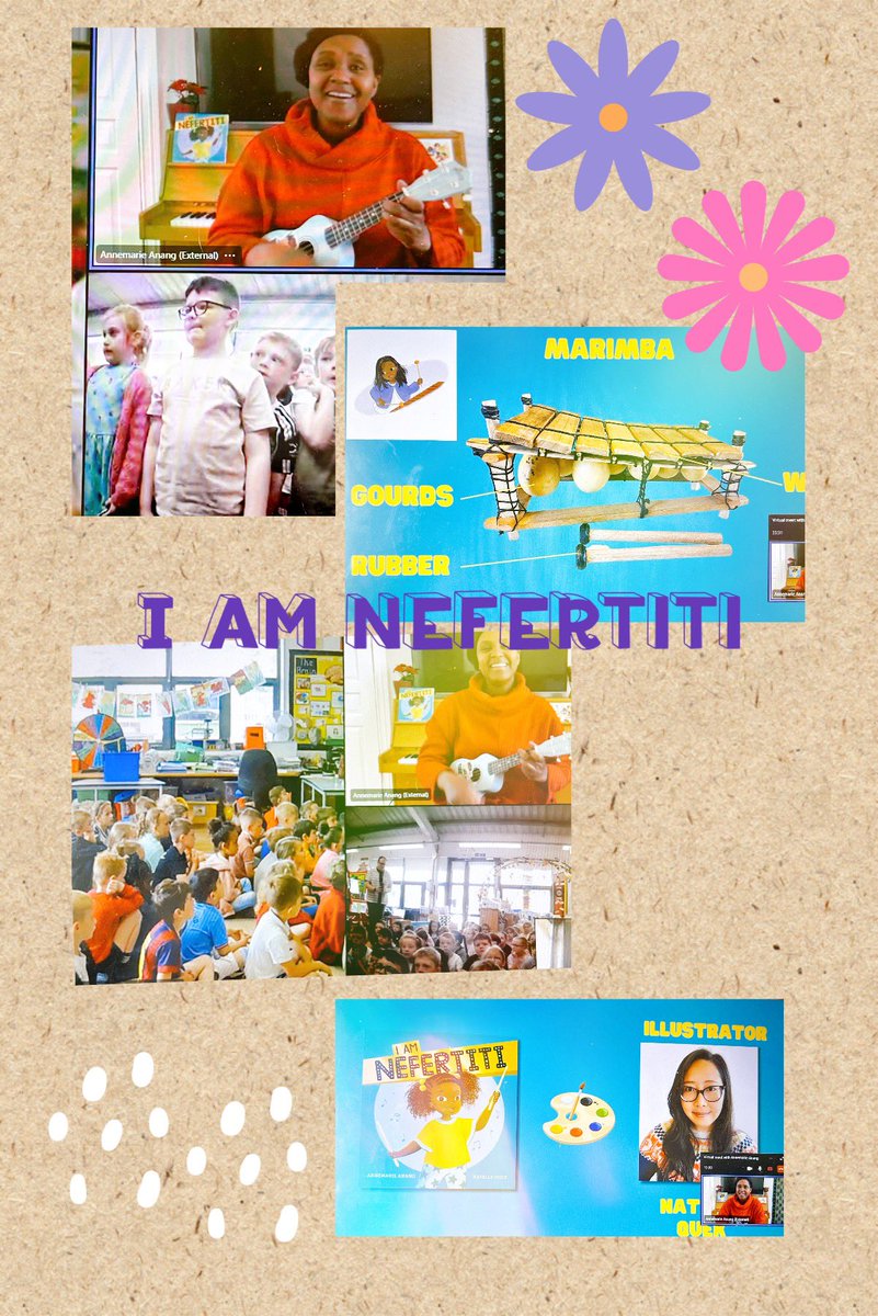 Year1PDCS's tweet photo. We’ve had an inspirational empathy-filled morning in Yr1&amp;2 with the fabulous author @AnnemarieAnang! We’ve sung, danced, listen to her storytelling and found out about the instruments in ‘I am Nefertiti’ too. Thank you so much for joining us!♥️ @VirtualAuthorUK @EmpathyLabUK https://t.co/bVcFPjiAk1