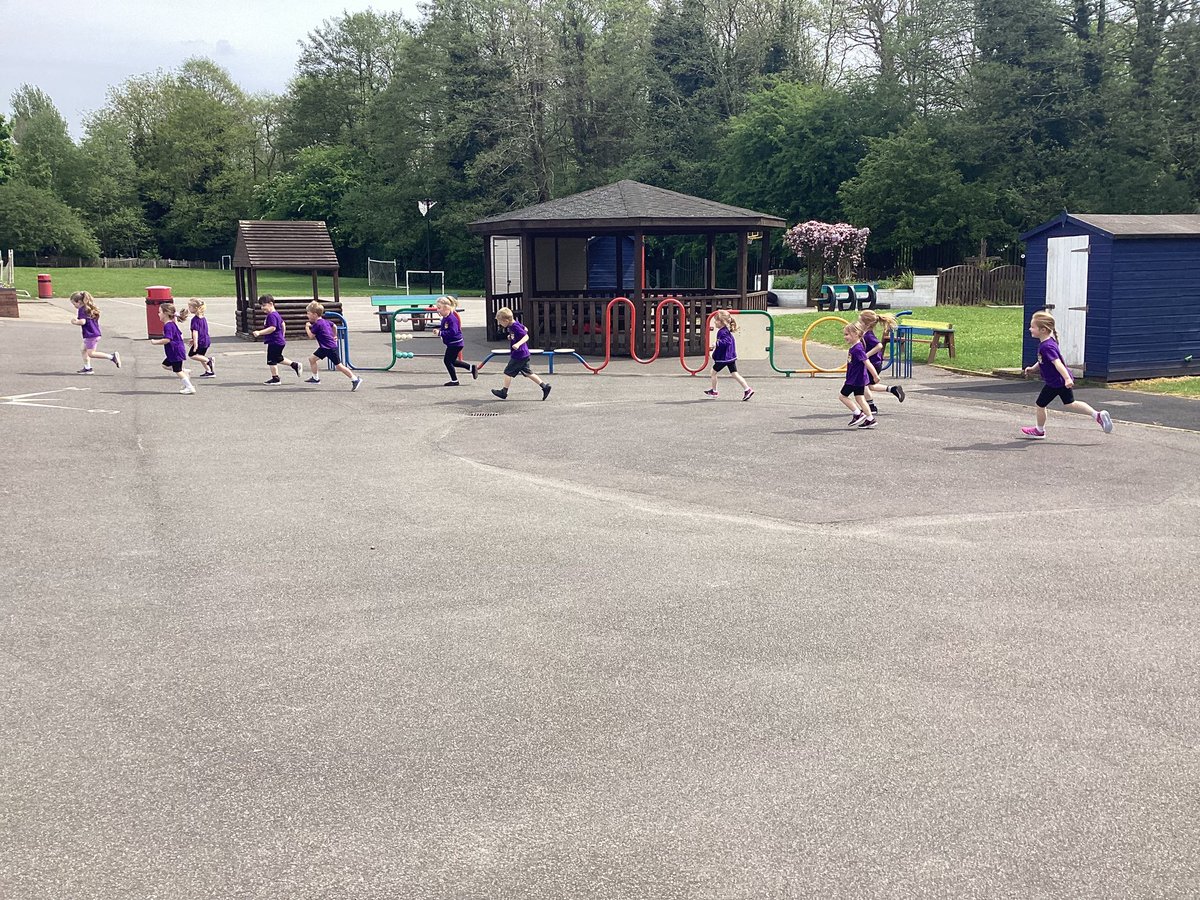 Reception are enjoying the daily mile today #Reception #Active60 #Activeday #MrsS