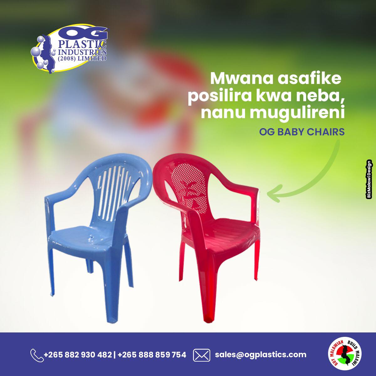Mwana nayenso akufunika mpando wake. Mugulireni lero ku OG Plastics.
More info: bizmalawi.com/listing/og-pla…
#OGBabyChairs #BabyEssentials