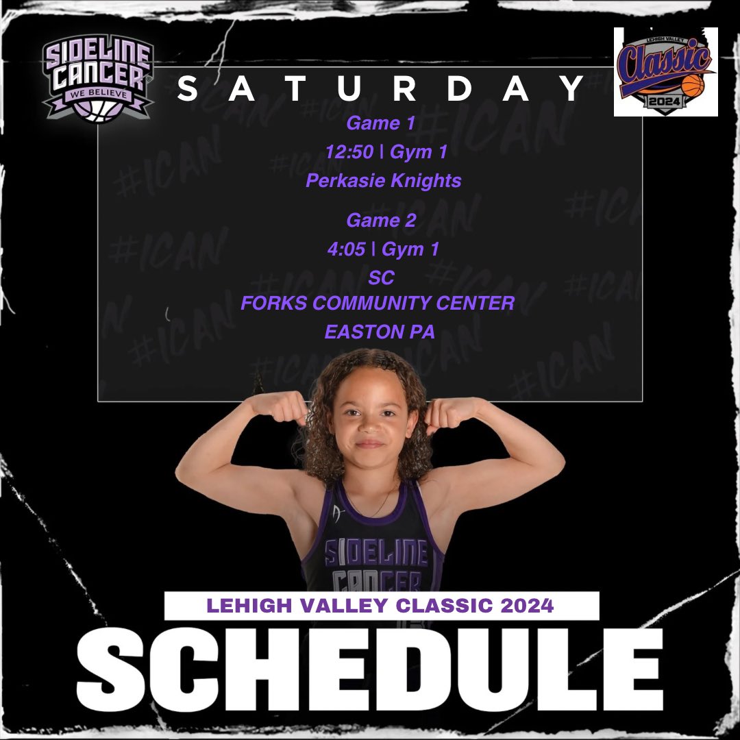 Next 🛑 Lehigh Valley Classic this weekend, see you there! 
#businesstrip 

@sideline_cancer #webelieve! 
#consistency #dedication
💜🖤💜🖤 #biggerthanbasketball
@ICAN_basketball @PlayBookAthlete 
@JrAllStarBB @JrAllStarPA @BTNScouting
@PlayBookAthlete @CoachTYwhs
@YoungLife_Ath…