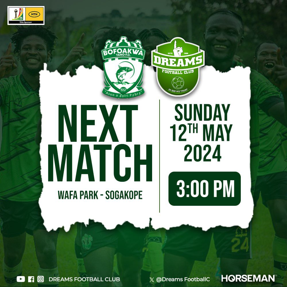 💪 Next match: Bofoakwa Tano

All eyes on Wafa Park - Sogakope 🏆 

FA Cup Semi Finals 🔜

 #StillBelieve☝🏾💚 | #IGWT | #MTNFACUP