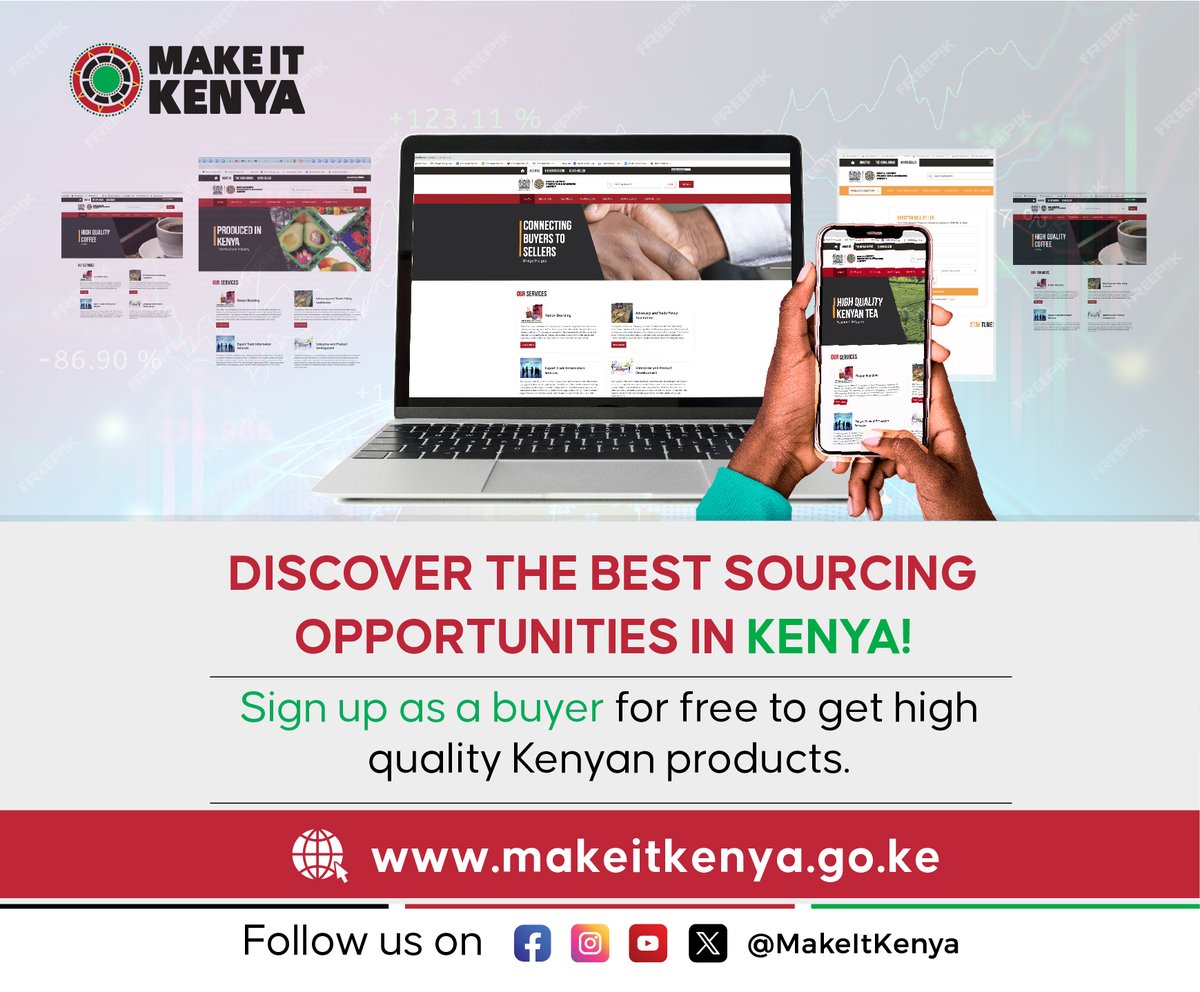 Discover premier sourcing opportunities as a buyer through the #MakeItKenya online platform. Register now at no cost: makeitkenya.go.ke/buyer-seller/b… #ExportAgendaKE
