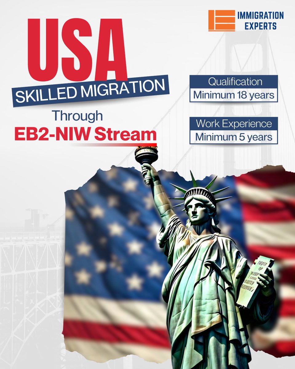 EB2-NIW is an ideal opportunity to live and work in #USA immigrationexperts.pk/eb2-niw-visa-p…