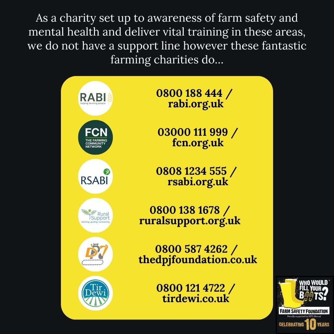 Tomorrow marks the start of #MentalHealthAwarenessWeek. Are you aware of the amazing farming charities and rural support groups who are there to help? Here are just a few💛 💛@RABIcharity 💛@FCNcharity 💛@RSABI 💛@RuralSupport 💛@dpjfoundation 💛@DewiTir
