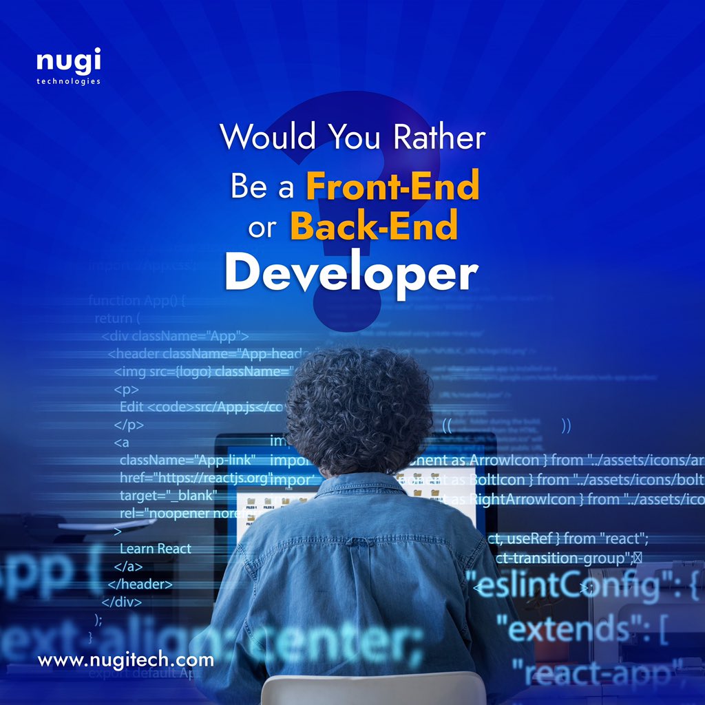 It’s time we settle this argument, what would you rather be????? #friday #nugitech #frontend #backend