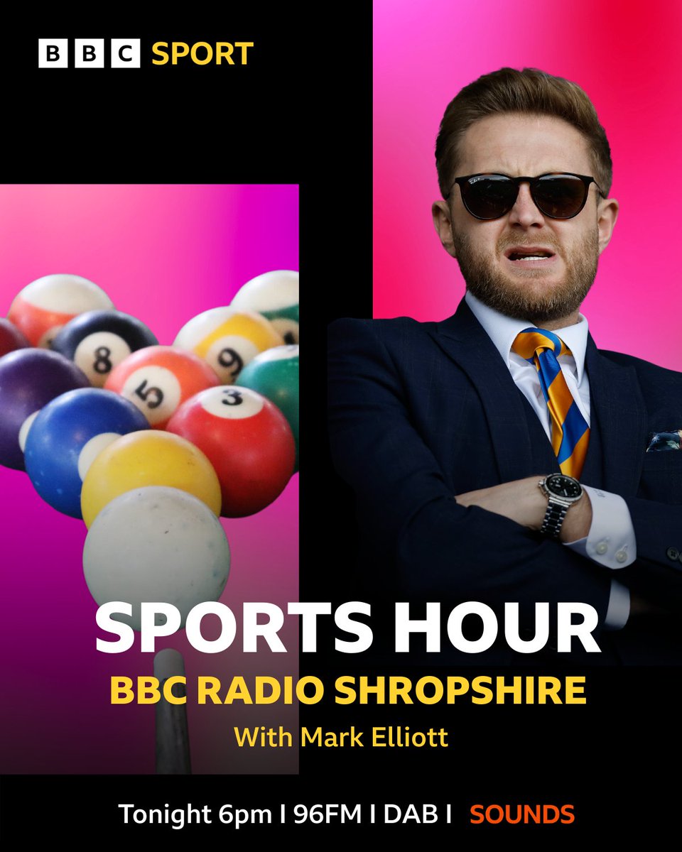 🔊 SPORTS HOUR TONIGHT 🔊 🗣️ #Salop CEO Liam Dooley talks to @BBCShropSport about the summer ahead for #Shrewsbury 🗣️ @Olliemorgannn from Bishops Castle looks ahead to #Paris2024 🗣️ Latest from the World Pool Championships in Telford 📻 96fm, DAB, Sounds ⏰ 6-7pm 📲…
