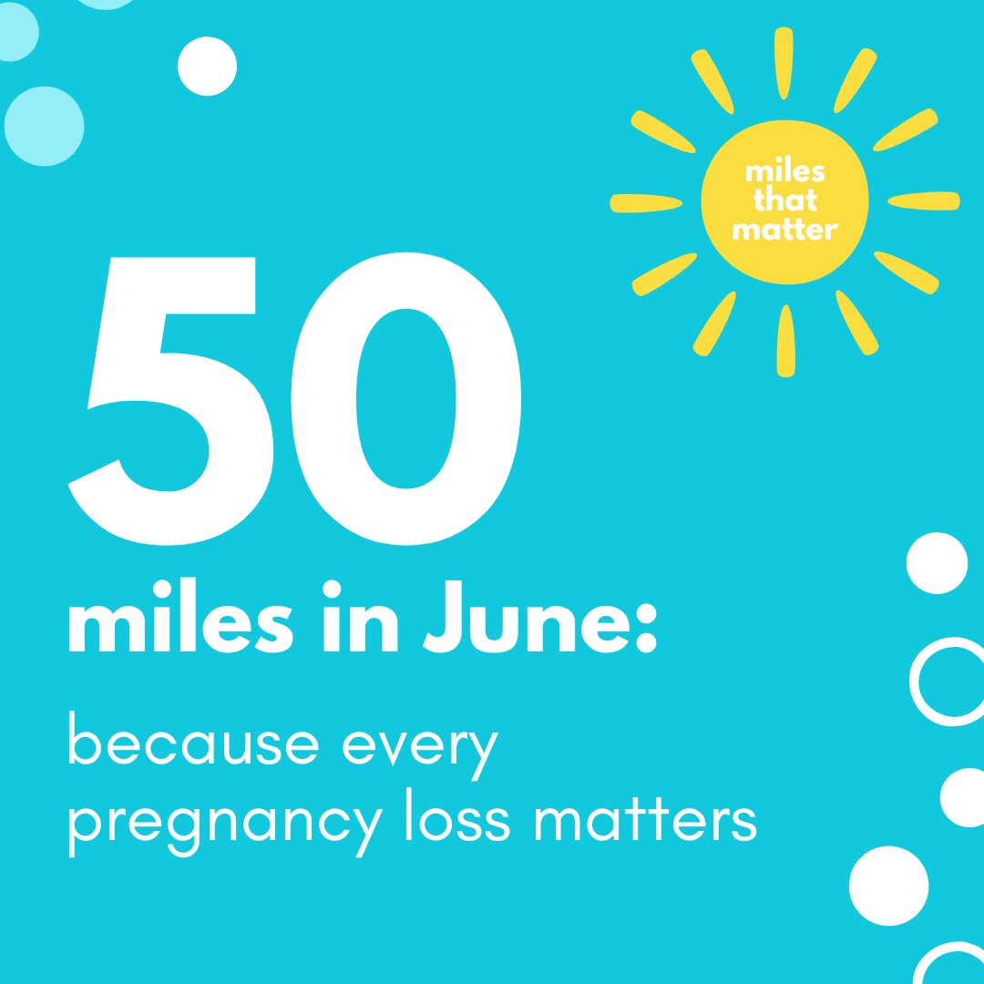 Join our Miles That Matter challenge and complete 50 miles in June for the Miscarriage Association - because every pregnancy loss matters 💙 Fancy the challenge? Click here to sign up: ow.ly/taAI50RAoFs #MilesThatMatter #CharityChallenge #MiscarriageAssociation