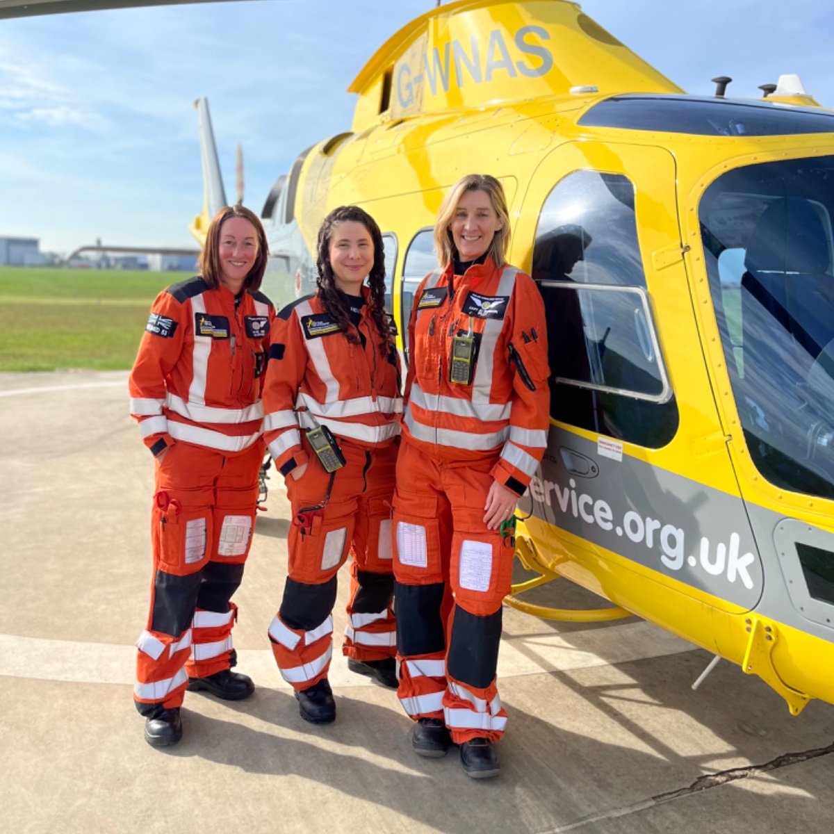 Yesterday was a brilliant milestone for us at our Warwickshire &amp; Northamptonshire Air Ambulance, as our vital service was crewed by an all-female force! 

Critical Care Paramedic Sophie, Doctor Hadassah, and Pilot Jo served our local communities proving once again that excellence