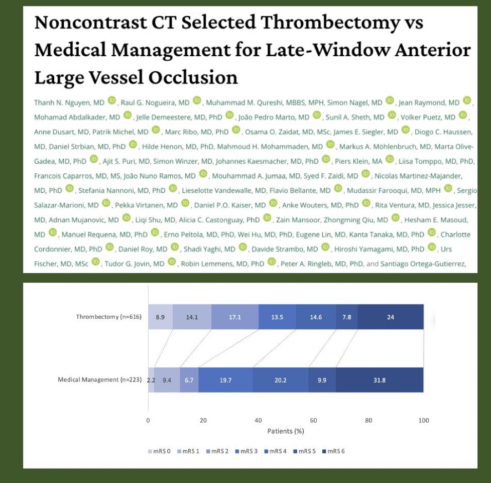 Do not miss another landmark collaboration suggesting that imaging simplification does not compromise the therapeutic effect of MT in late window LVO strokes. <a href="/IowaNeurology/">Iowa Neurology</a> <a href="/IowaVascular/">Iowa Vascular</a> <a href="/marcriboj/">Marc</a> <a href="/TudorGJovin/">Tudor G. Jovin, MD</a> <a href="/NguyenThanhMD/">Thanh Nguyen 🇺🇦</a> <a href="/RaulNogueiraMD/">Raul G Nogueira, MD, FAHA, FSVIN</a>