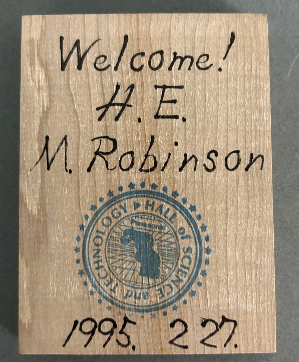 Today's #ExploreYourArchive theme is #EYAScience, From the Mary Robinson archives here @UniOfGalwayASC here's a wooden souvenir from the @panasonic Hall of Science and Technology, Osaka Castle, Japan from her State visit to Japan in 1995. @PresidentIRL #CuardaighDoChartlann