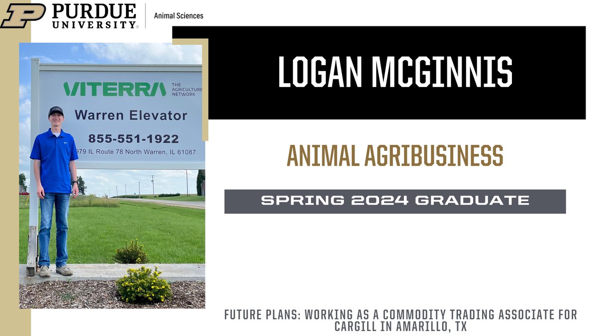 #PurdueANSC is recognizing its @PurdueAg spring graduates. Today, we are highlighting Logan McGinnis. Congratulations, Logan!