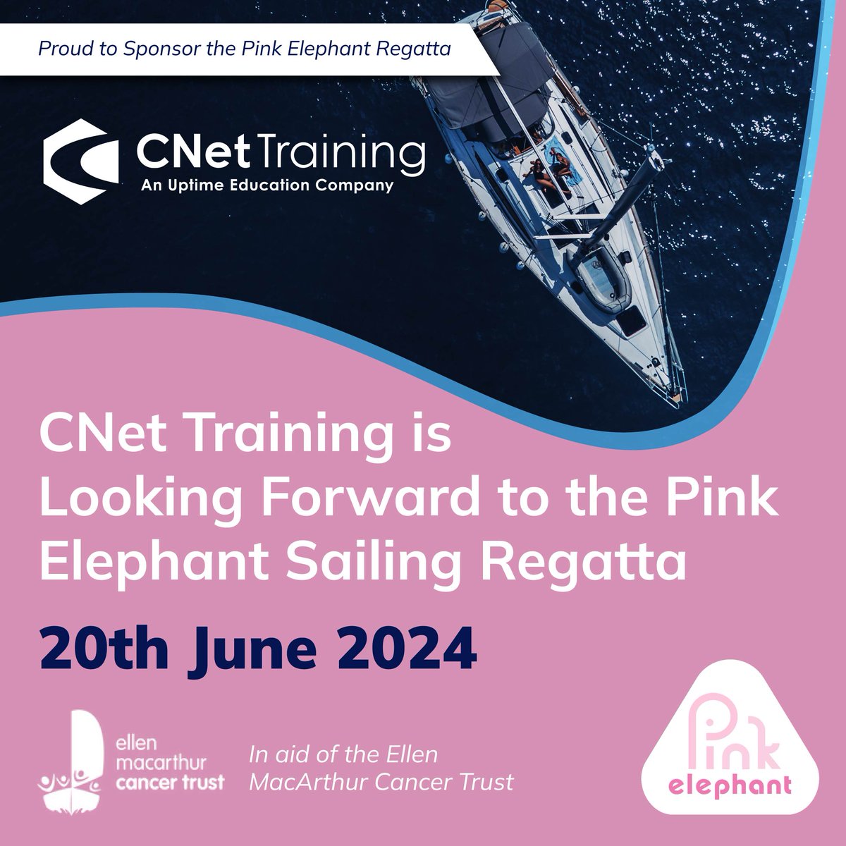 CNettraining's tweet image. We are very proud to once again be sponsoring this event. The Ellen MacArthur Cancer Trust inspires young people aged 8-24 to believe in a brighter future living through and beyond cancer. Read more about the charity here: buff.ly/2J0GT7c

#cnettraining #pinkelephant