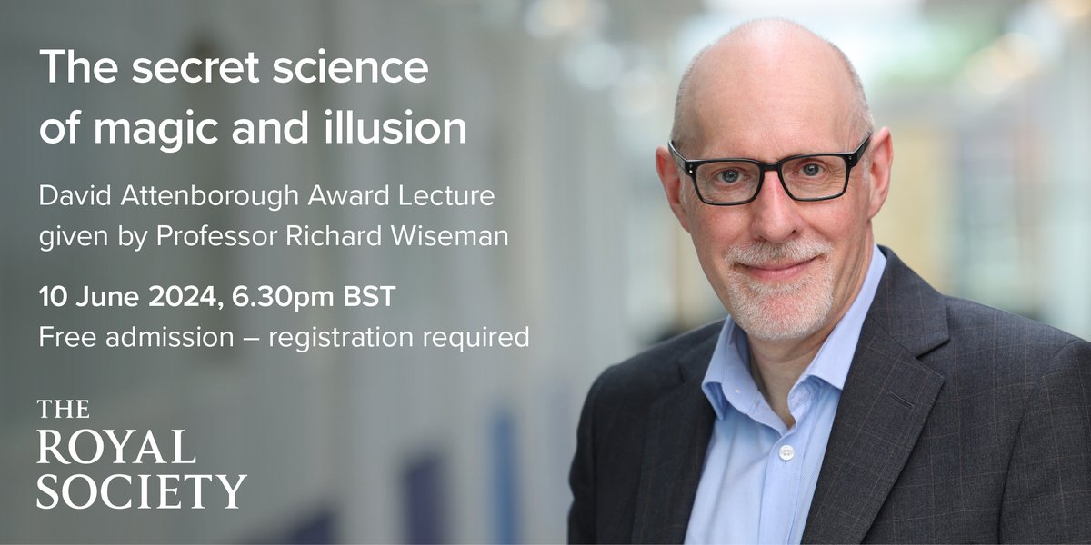 How do you turn a tea towel into a chicken? Join Professor Richard Wiseman for this free lecture as he demonstrates some of the world's greatest optical illusions, and explores the secret psychology of magic. Register for your ticket now: royalsociety.org/science-events…