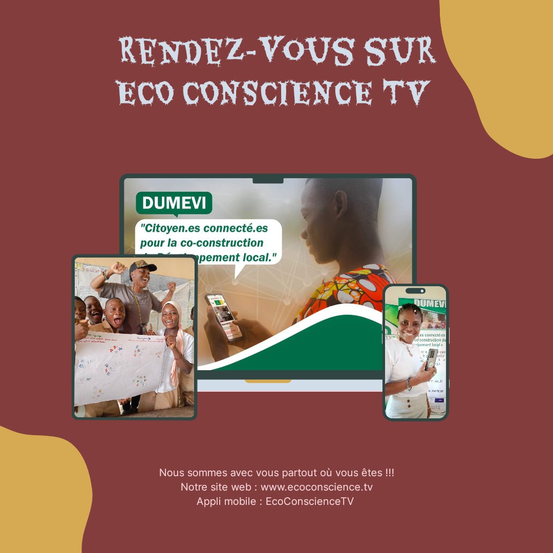 #EcoConscienceTV 
Nous sommes avec vous partout où vous êtes !!!