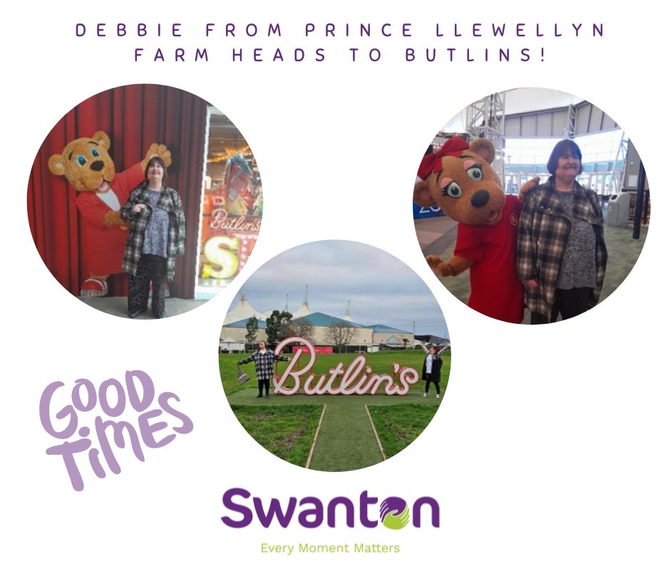 It was a trip to #Butlins for Debbie, who is supported at Prince Llewellyn Farm in @Valuesincare and what a fun adventure she had! 😁

Meeting Bonnie and Billy the Bears,  coffee stops, Disco’s and dining out were her favourite parts 🐻☕

#SwantonEthos #Learningdisability