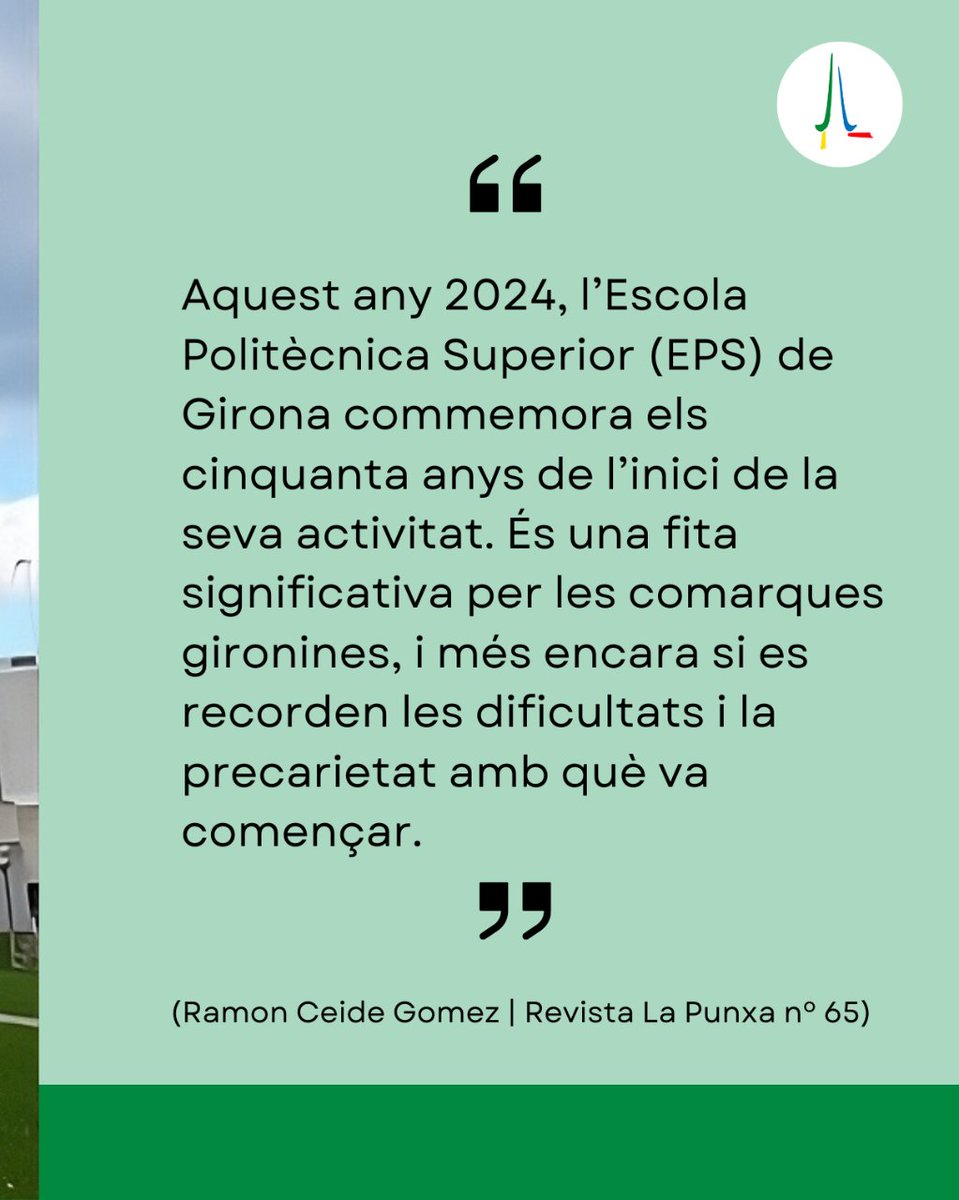 💡📖 Al nou número de la Revista La Punxa hi trobaràs aquest article on parlem dels 50 anys de l'Escola Politècnica Superior de Girona. 🙌

👇 Ja pots llegir-la aquí:
aparellador.cat/images/Serveis… ✔