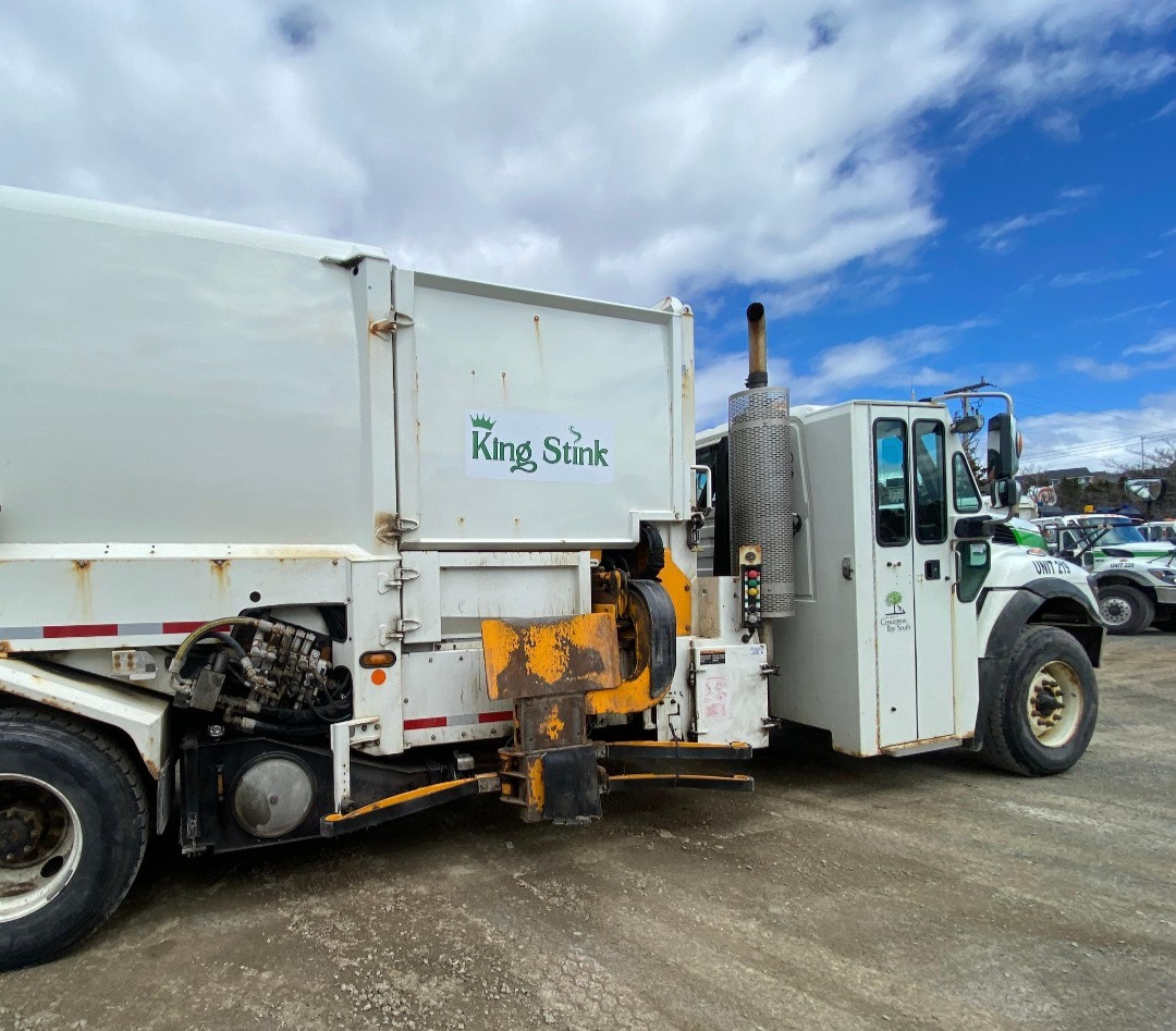 TownofCBS's tweet image. 🎉 Celebrating #MunicipalAwarenessWeek with "King Stink" and "Garbatron"! 🚛 

Last year, grade 4 students named our garbage trucks, and the decals have now been installed to finally show off their new names. 😄 It's all about showing young people the fun side of municipal work.