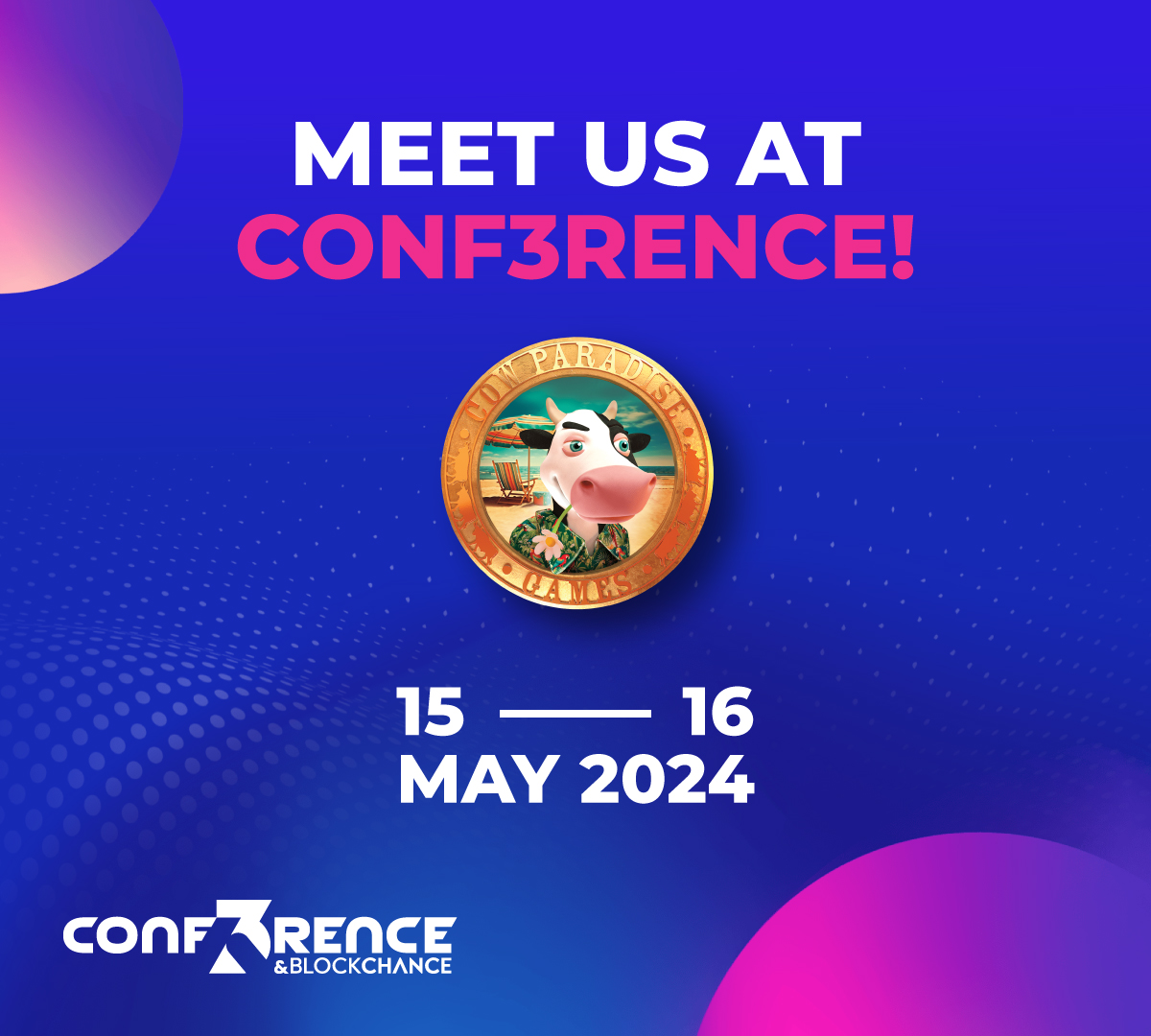 Hello, fellow cow-mates! 👋🏼 We're thrilled to announce that Cow Paradise Games will be attending the prestigious @Conf3rence 2024, taking place on 15-16 May in Dortmund, Germany. 🌍 If you're planning to be there, we'd love to connect! Look out for our team and let's chat about