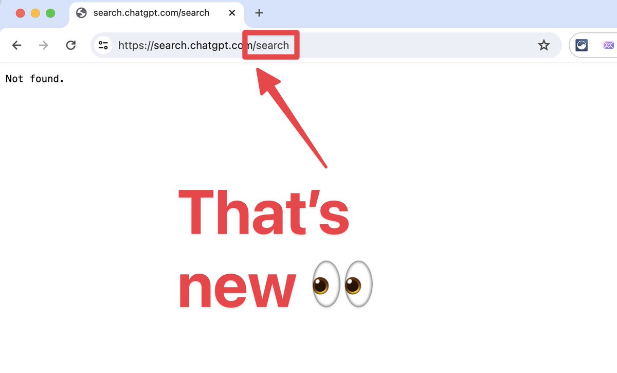 EverydayAI_'s tweet photo. A new redirect from #OpenAI -- ChatGPT's search is presumably around the corner.
Very small, but worth noting.
==
#chatgpt #chatgptsearch #openaisearch #search #aisearch https://t.co/Bwj9yq5iMD