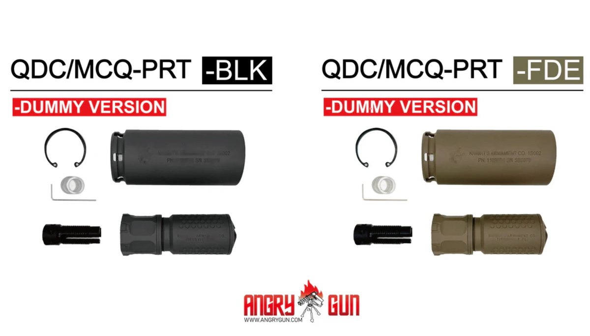 【新製品予約】Angrygun QDC/MCQ-PRT ダミーサイレンサー hakurai-armory.jp/SHOP/1601.html 正式に受注を開始いたしました。5月下旬予定 エアソフト用として初めて実物同様の回転ロック機構を再現 最新型の英軍KS1等に採用されているほか民間SR15などにもマッチします